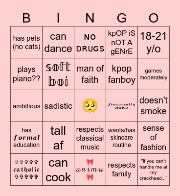 JHAYSIE CRUZ Bingo Card