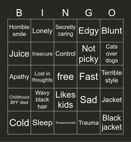 Aizawa Bingo Card