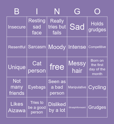 Shinsou Bingo Card
