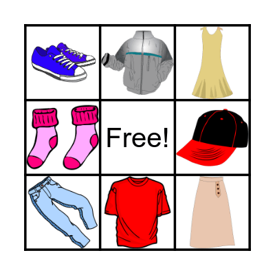 My Clothes Bingo Card