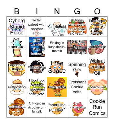 Cookie Run Offical Server Bingo Card