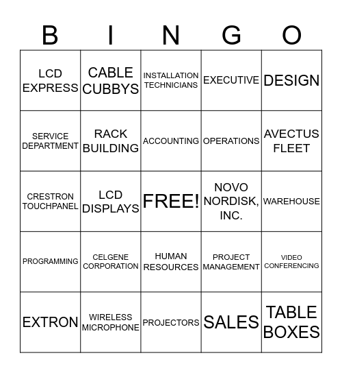 AVECTUS BINGO Card