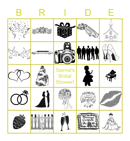 Tasmia's Bridal Shower Bingo Card