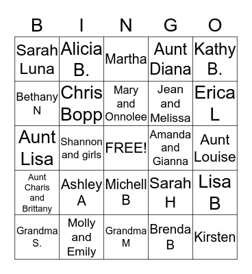 Precthl Baby Bingo Card