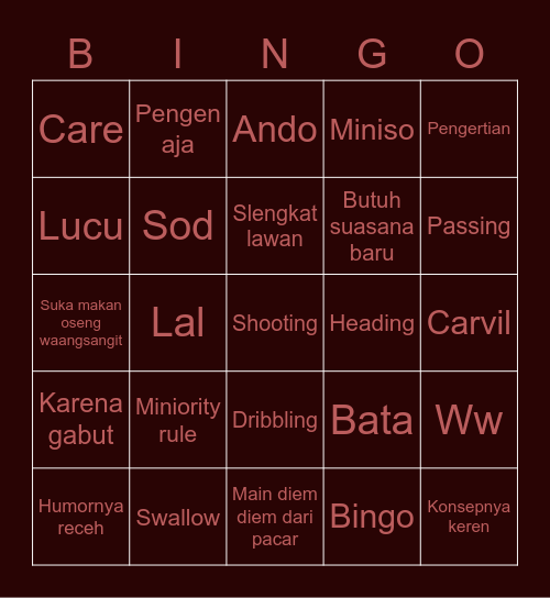 JonginInBly Bingo Card