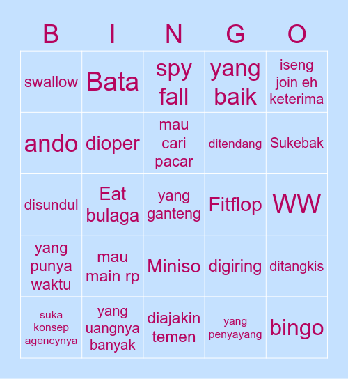 jihyoooooooo Bingo Card