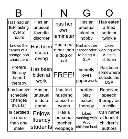 December 5th, 2014 Bingo Card