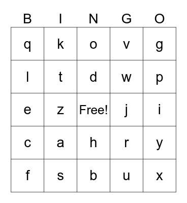 MCW Test 1 Bingo Card