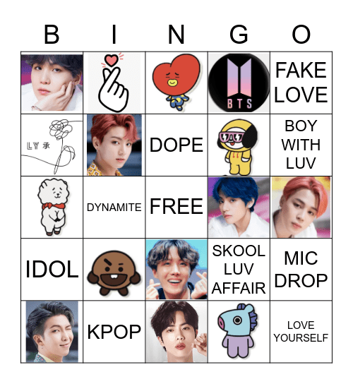 BTS Bingo Card