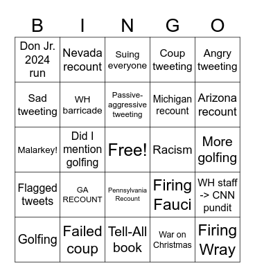 Post-Election Bingo Card