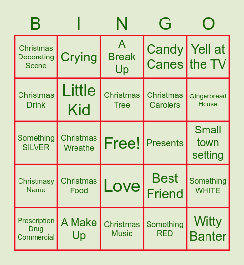 Christmas Movie Bingo #3 Bingo Card