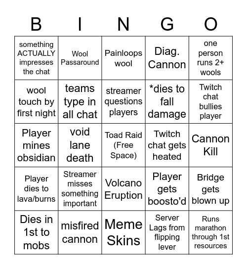 Forge Bingo Card