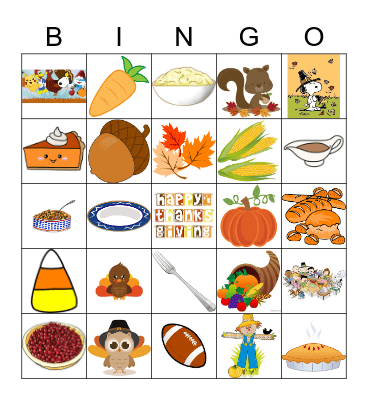 Thanksgiving Bingo Card