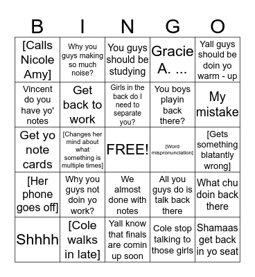 Dr. Louis Bingo Card