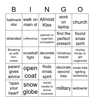 hallmark Bingo Card