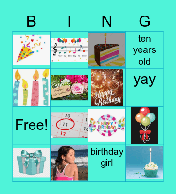 Lena's Birthday Bingo Card
