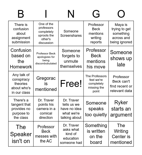 GPS BINGO Card