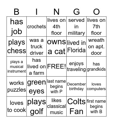 Lofts at Roberts  Bingo Card