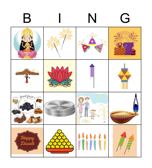 Diwali Bingo Card