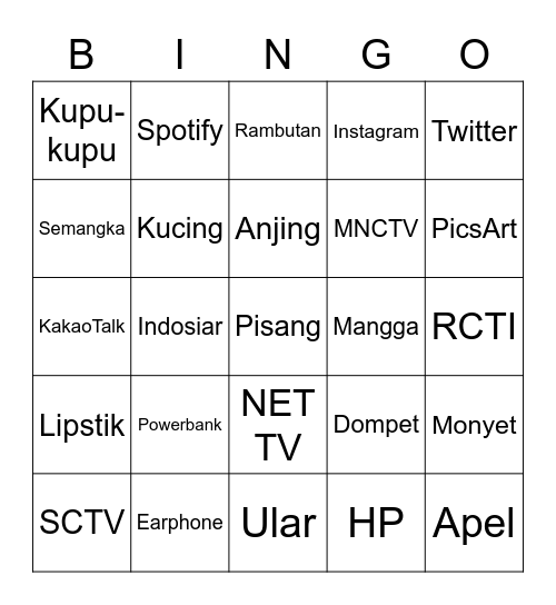 ALANA Bingo Card