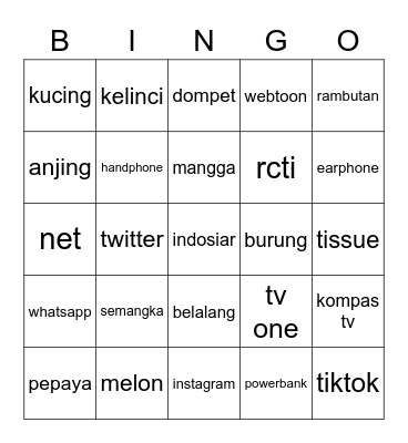 KIA'S BINGO BISMILLAH Bingo Card