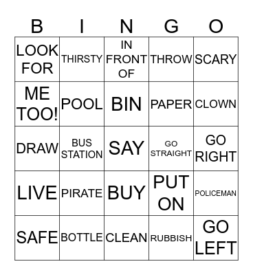 Lessons 11-15(OUR TOWN) Bingo Card