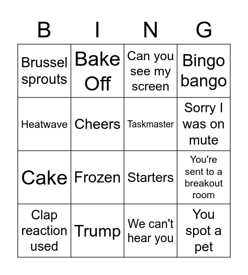 Olly's Bingo Bango Bingo Card