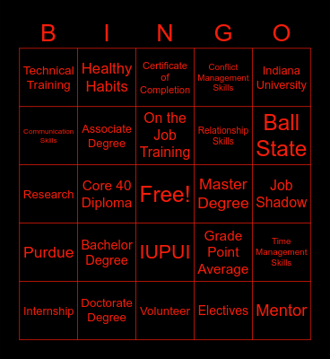 Education Research Bingo Card