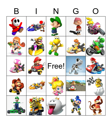 Mario Kart Bingo Card