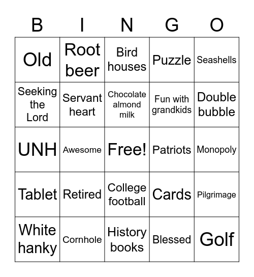 Grammy and grandpa 2020 bingo Card