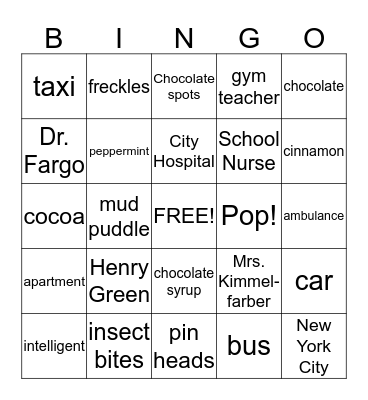 Chocolate Fever Bingo Card