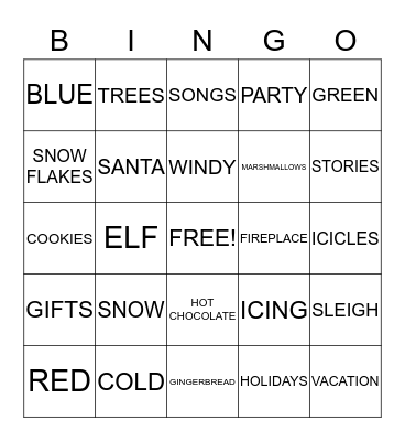 WINTER BINGO Card