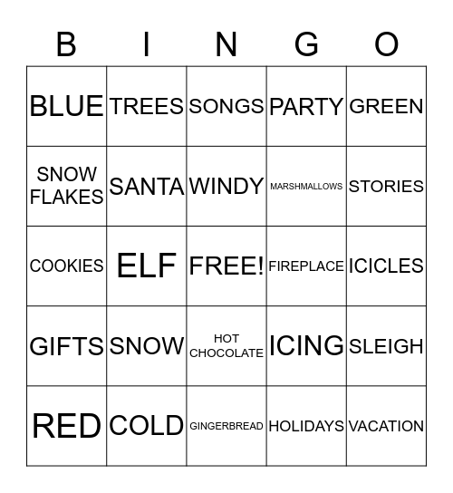 WINTER BINGO Card