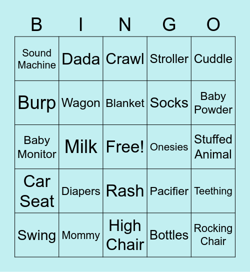 Baby BINGO Card