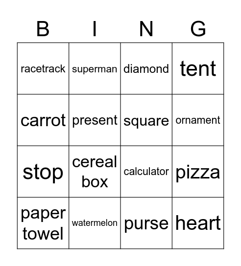 Sample Bingo Card