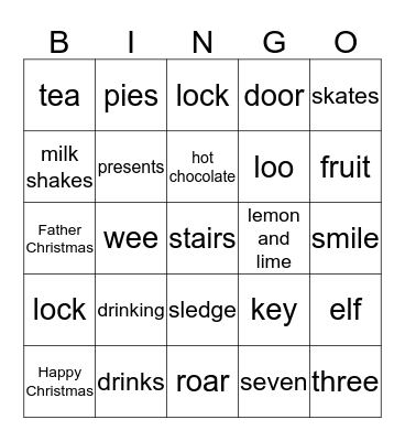 Father Christmas needs a Wee! Bingo Card