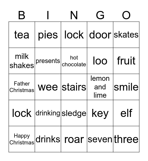 Father Christmas needs a Wee! Bingo Card