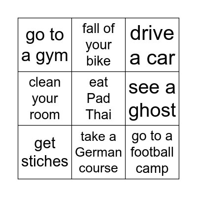 Have you ever? Bingo Card