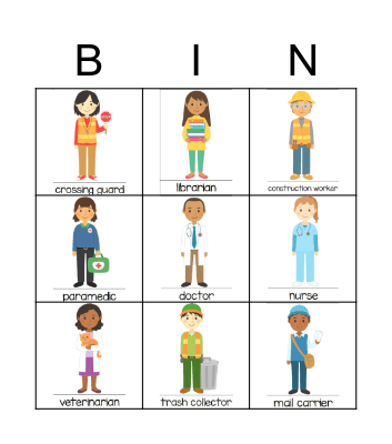 Workers in my Community Bingo Card