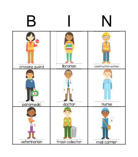 Workers in my Community Bingo Card