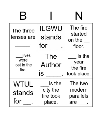 Triangle Factory Bingo Card