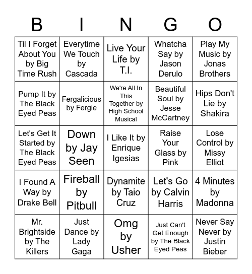SLINGO Bingo Card