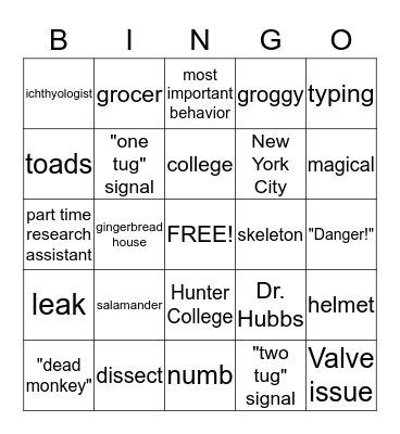 Shark Lady Ch. 3 and 4 Bingo Card