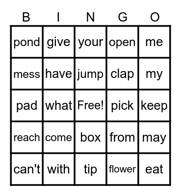 Prizes Bingo Card