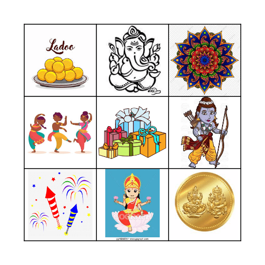 DIWALI Bingo Card