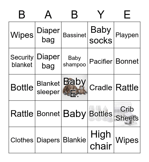 Baby E. Bingo Card