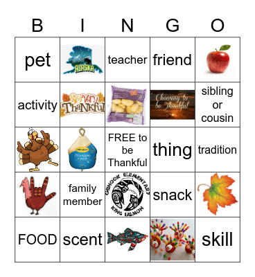 THANKFUL BINGO Card