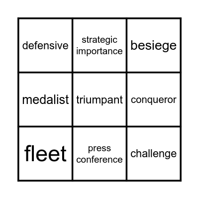 vocabulary Bingo Card