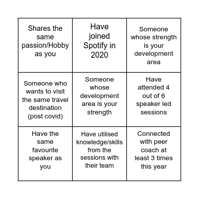 JAPAC Leadership Bingo Card