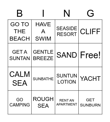 HOLIDAYS Bingo Card